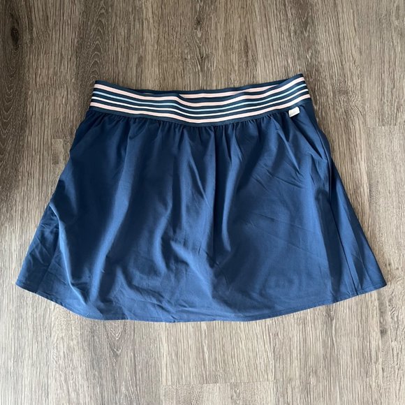 Johnny Was Calme Endurance Blue Multi-Color Stripe Tennis Skort Skirt L Women's - Picture 6 of 11